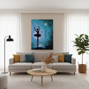 Mavi Balerin Kanvas Tablo – Sanatsal Dekoratif Duvar Tablosu