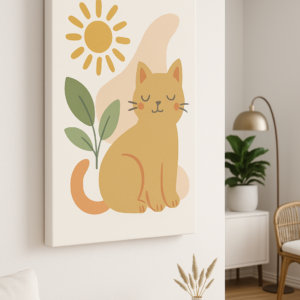 dekoratif kedi temalı kanvas tablo – modern ve Şık duvar dekoru