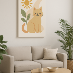 dekoratif kedi temalı kanvas tablo – modern ve Şık duvar dekoru
