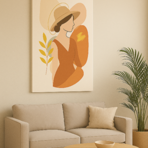 Minimal Kadın Figürlü Kanvas Tablo – Modern Dekoratif Duvar Tablosu