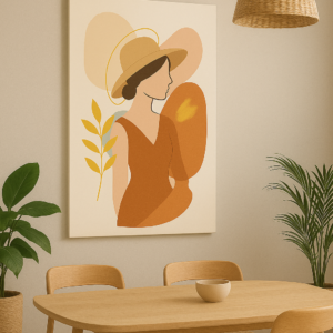 Minimal Kadın Figürlü Kanvas Tablo – Modern Dekoratif Duvar Tablosu